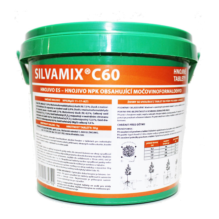 Hnojivo pro lesní výsadby SILVAMIX C 60, tablety (ovocné, okrasné stromy a keře)