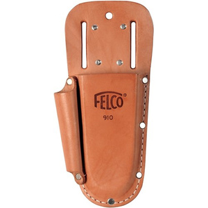 Pouzdro FELCO 910+ z pravé kůže, s klipem a otvory k zavěšení na opasek, s přídavnou kapsou na ocelový brousek FELCO 903