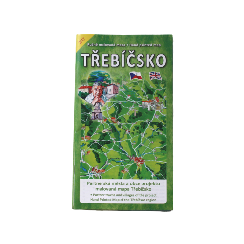 Mapa Třebíčska ručně malovaná