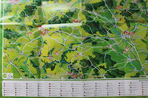 Mapa Třebíčska ručně malovaná