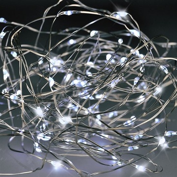 Vánoční řetěz stříbrný, 100 LED