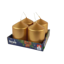 Adventní svíčka válec 60x80 mm metalická zlatá (1)